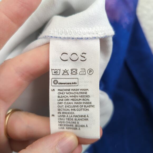 COS Printed Cotton Sweatshirt Oversized Crewneck Abstract Pattern Women's Medium - Picture 7 of 8